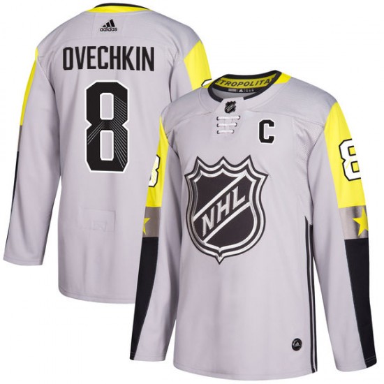 Washington Capitals Alexander Ovechkin 8 2018 All-Star Metro Division Gray Adidas NHL Jersey Authentic