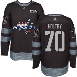 Washington Capitals Braden Holtby 70 1917-2017 100th Anniversary Adidas Black NHL Jersey Authentic