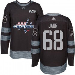 Washington Capitals Jaromir Jagr 68 1917-2017 100th Anniversary Adidas Black NHL Jersey Authentic