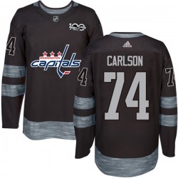 Washington Capitals John Carlson 74 1917-2017 100th Anniversary Adidas Black NHL Jersey Authentic