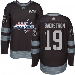 Washington Capitals Nicklas Backstrom 19 1917-2017 100th Anniversary Adidas Black NHL Jersey Authentic