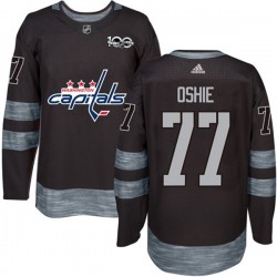 Washington Capitals T.J. Oshie 77 1917-2017 100th Anniversary Adidas Black NHL Jersey Authentic