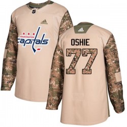 Washington Capitals T.J. Oshie 77 2017-18 Adidas Camo Veterans Day Practice NHL Jersey Authentic