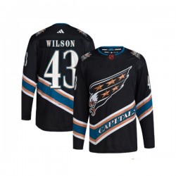 Washington Capitals Tom Wilson 43 Adidas 2022-2023 Reverse Retro Black NHL Jersey Authentic