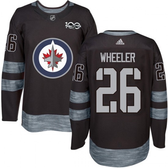 Winnipeg Jets Blake Wheeler 26 1917-2017 100th Anniversary Adidas Black NHL Jersey Authentic