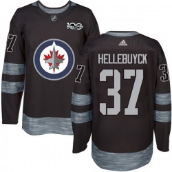 Winnipeg Jets Connor Hellebuyck 37 1917-2017 100th Anniversary Adidas Black NHL Jersey Authentic