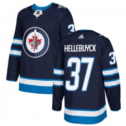 Winnipeg Jets Connor Hellebuyck 37 2017-18 Adidas Navy NHL Jersey Authentic