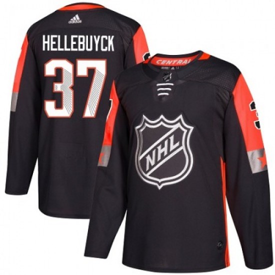 Winnipeg Jets Connor Hellebuyck 37 2018 All-Star Central Division Black Adidas NHL Jersey Authentic