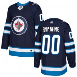 Winnipeg Jets Custom 2017-18 Adidas Navy NHL Jersey Authentic