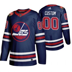Winnipeg Jets Custom Adidas 2019 Heritage Classic Authentic Navy NHL Jersey