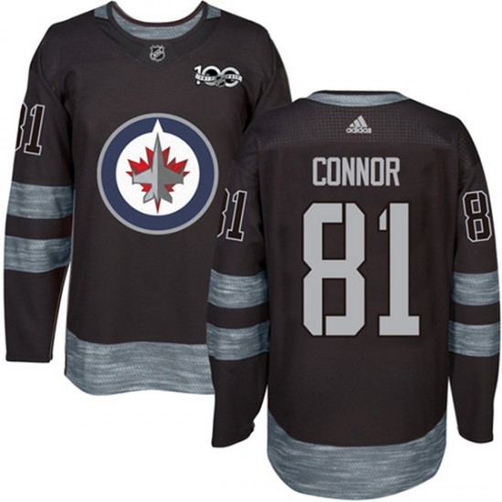 Winnipeg Jets Kyle Connor 81 1917-2017 100th Anniversary Adidas Black NHL Jersey Authentic